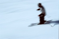 skiing on a mountain
