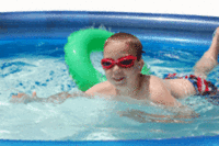 Tourists in swimming pool